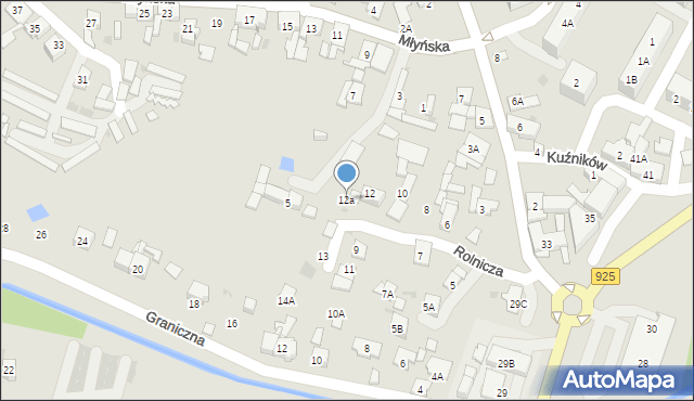 Ruda Śląska, Rolnicza, 12a, mapa Rudy Śląskiej