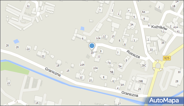 Ruda Śląska, Rolnicza, 13, mapa Rudy Śląskiej