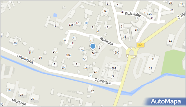 Ruda Śląska, Rolnicza, 5A, mapa Rudy Śląskiej