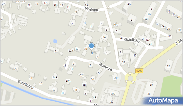 Ruda Śląska, Rolnicza, 8, mapa Rudy Śląskiej