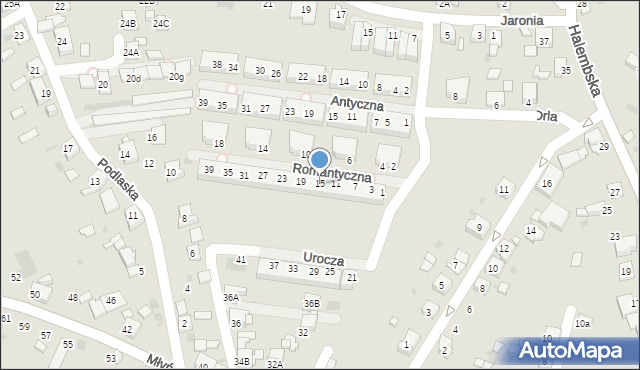 Ruda Śląska, Romantyczna, 15, mapa Rudy Śląskiej