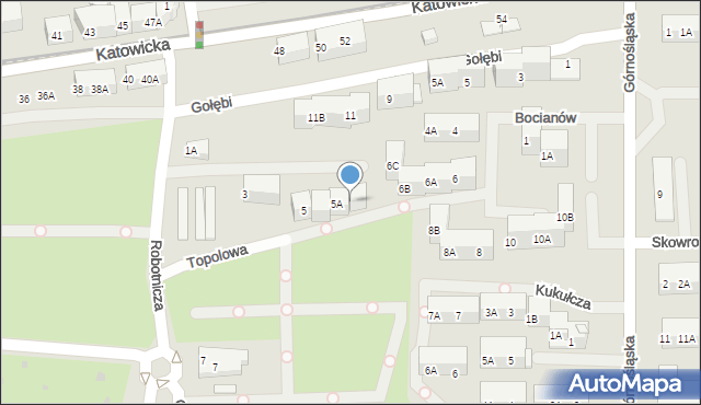 Ruda Śląska, Robotnicza, 5C, mapa Rudy Śląskiej