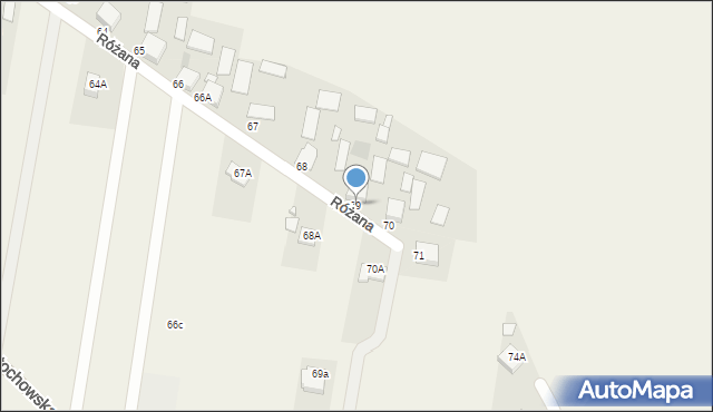 Ruda Strawczyńska, Różana, 43, mapa Ruda Strawczyńska