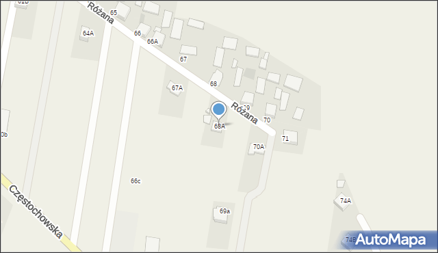 Ruda Strawczyńska, Różana, 44, mapa Ruda Strawczyńska