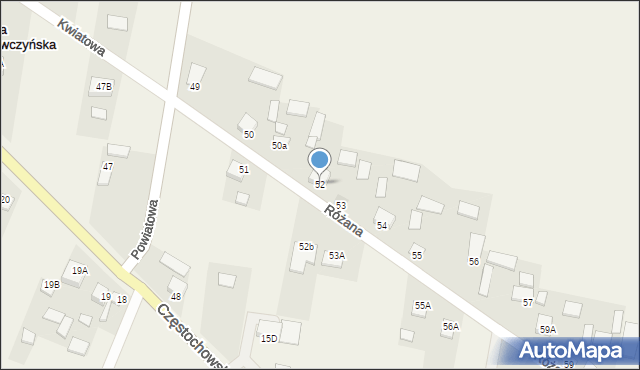 Ruda Strawczyńska, Różana, 7, mapa Ruda Strawczyńska