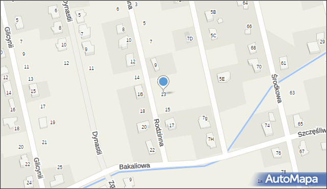 Rusiec, Rodzinna, 13, mapa Rusiec