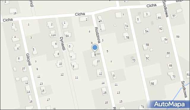 Rusiec, Rodzinna, 8, mapa Rusiec