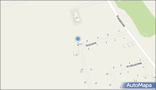 Rusinowo, Różana, 10, mapa Rusinowo