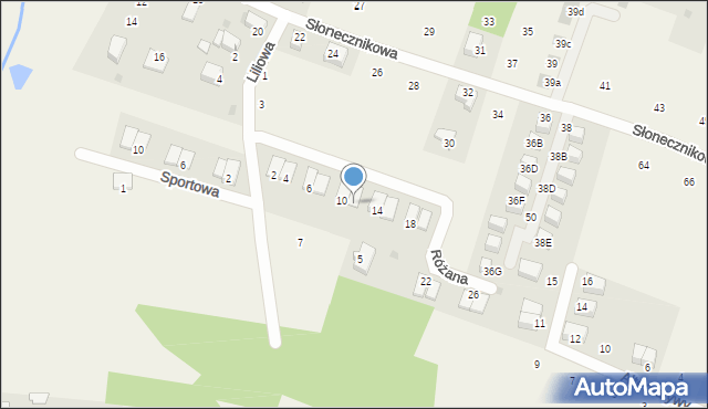 Rybna, Różana, 12, mapa Rybna