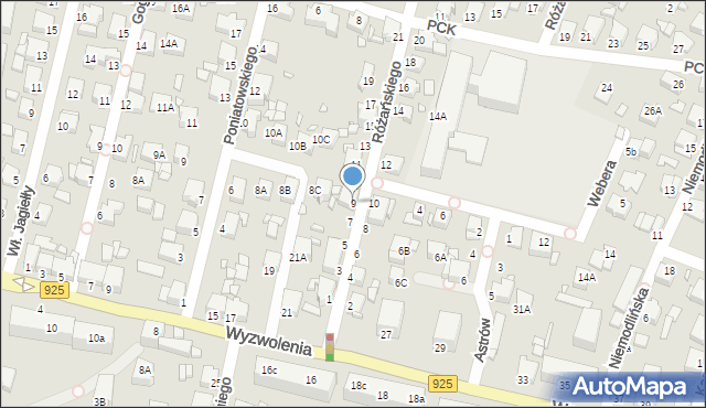 Rybnik, Różańskiego Mariana, dr., 9, mapa Rybnika