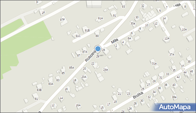 Rybnik, Robotnicza, 24, mapa Rybnika