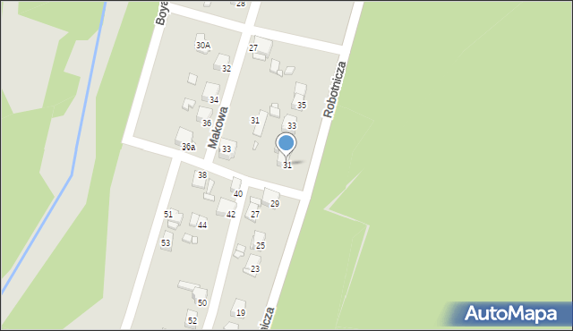 Rybnik, Robotnicza, 31, mapa Rybnika