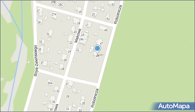 Rybnik, Robotnicza, 45, mapa Rybnika