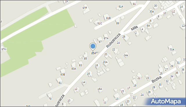Rybnik, Robotnicza, 85A, mapa Rybnika