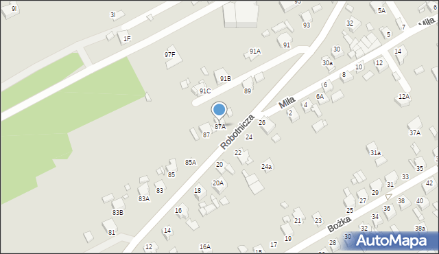 Rybnik, Robotnicza, 87A, mapa Rybnika