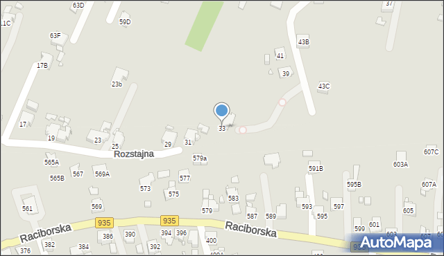 Rybnik, Rozstajna, 33, mapa Rybnika