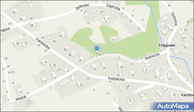 Rychwałdek, Rolnicza, 1, mapa Rychwałdek