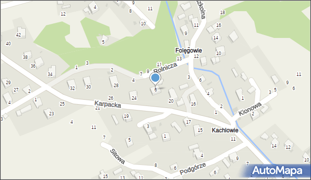 Rychwałdek, Rolnicza, 6, mapa Rychwałdek