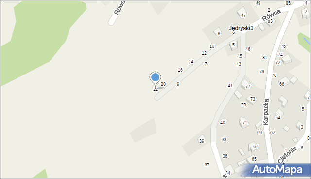 Rychwałdek, Równa, 22, mapa Rychwałdek