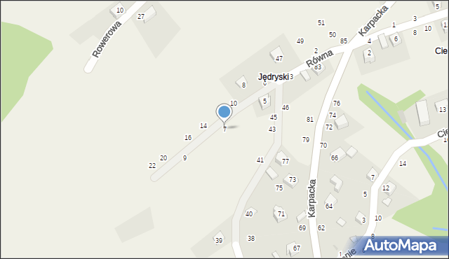 Rychwałdek, Równa, 7, mapa Rychwałdek