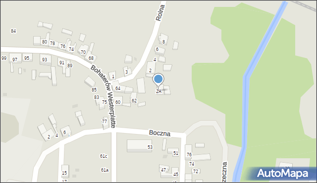 Rzepin, Rolna, 2A, mapa Rzepin