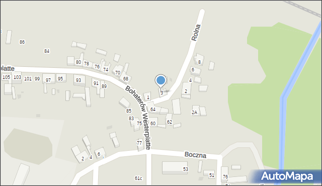 Rzepin, Rolna, 3, mapa Rzepin