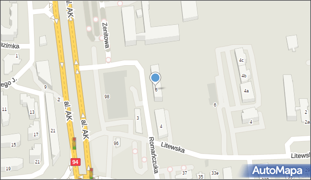 Rzeszów, Romańczuka Wrzesława, 6, mapa Rzeszów