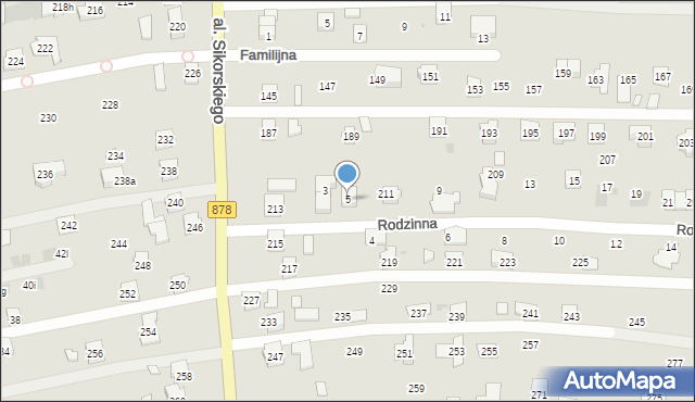 Rzeszów, Rodzinna, 5, mapa Rzeszów