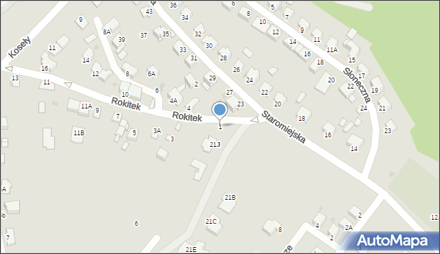 Sandomierz, Rokitek, 1, mapa Sandomierza