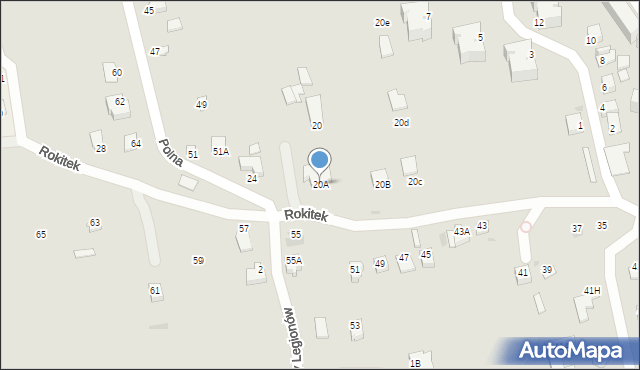 Sandomierz, Rokitek, 20A, mapa Sandomierza