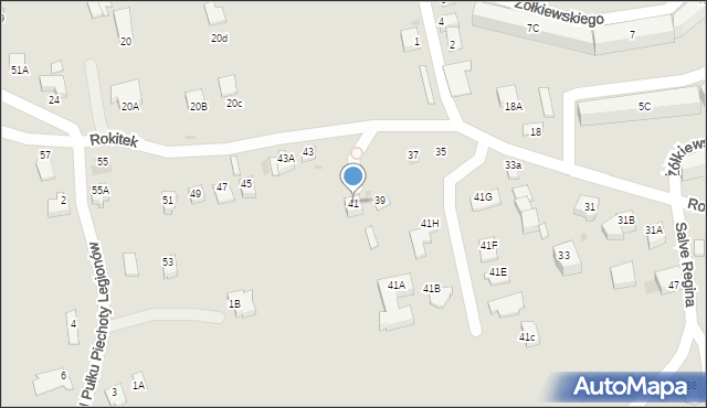 Sandomierz, Rokitek, 41, mapa Sandomierza
