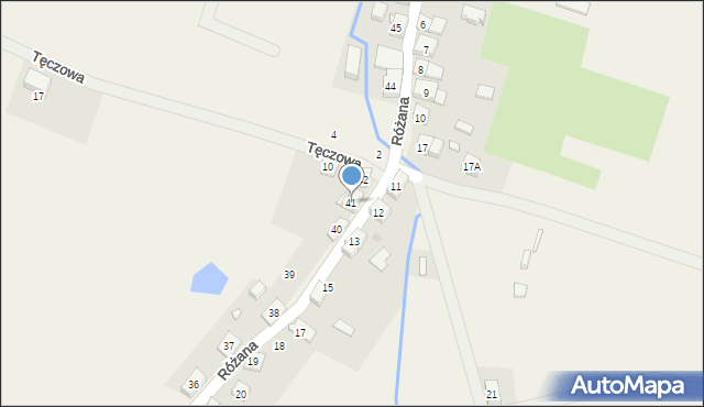 Ścięgny, Różana, 41, mapa Ścięgny