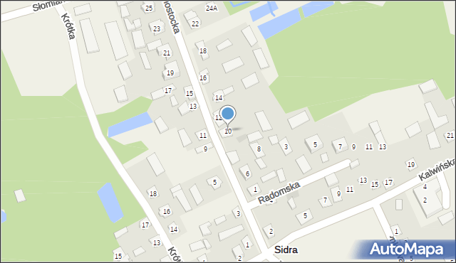 Sidra, Różanostocka, 10, mapa Sidra