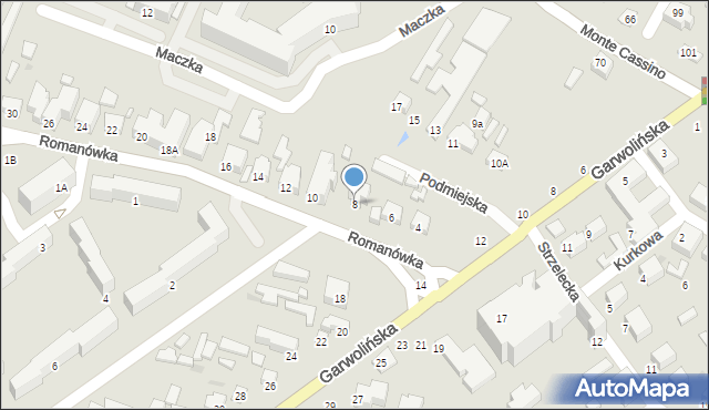 Siedlce, Romanówka, 8, mapa Siedlce