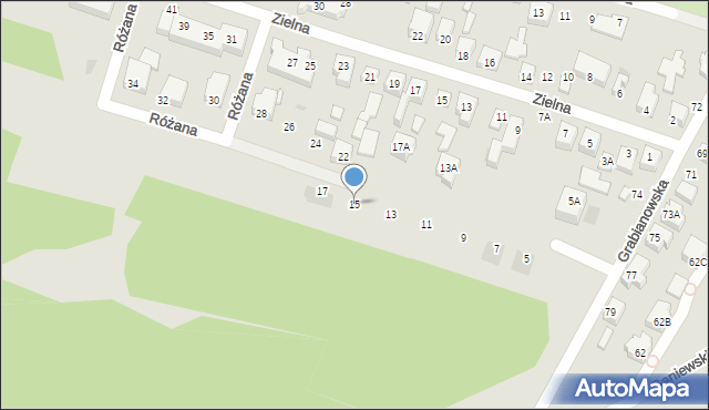 Siedlce, Różana, 15, mapa Siedlce