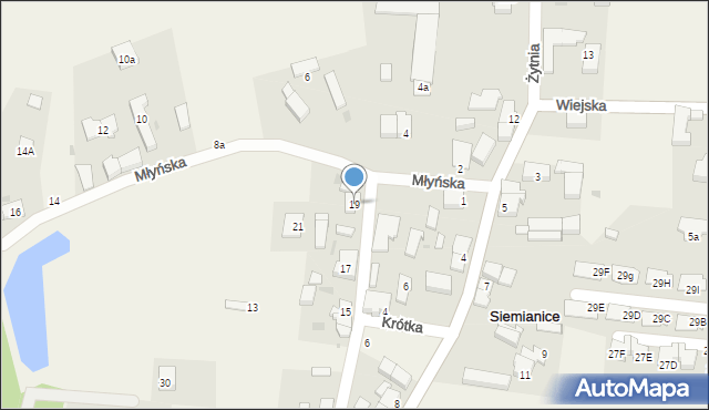 Siemianice, Robotnicza, 19, mapa Siemianice