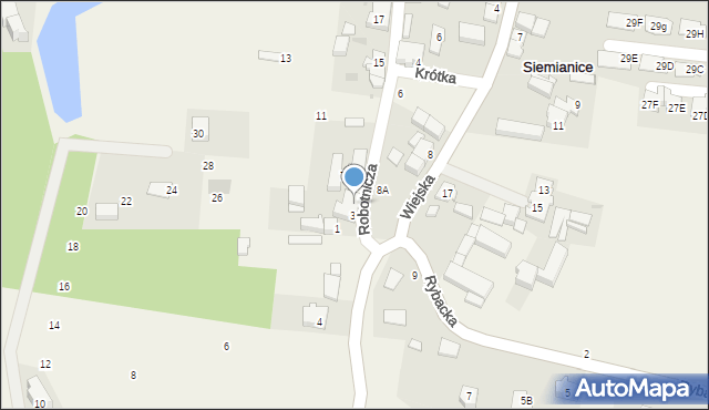 Siemianice, Robotnicza, 5, mapa Siemianice