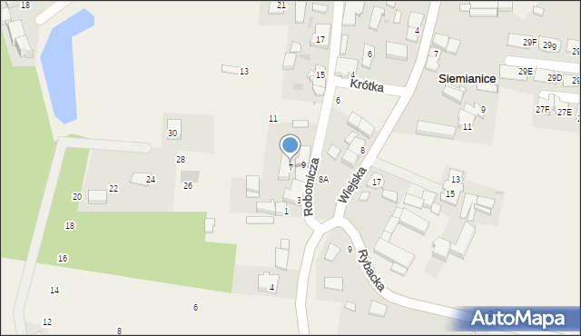 Siemianice, Robotnicza, 7, mapa Siemianice
