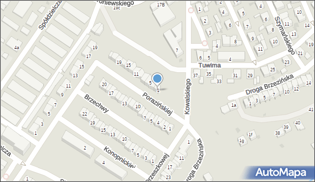 Sieradz, Rodziewiczówny Marii, 1, mapa Sieradz