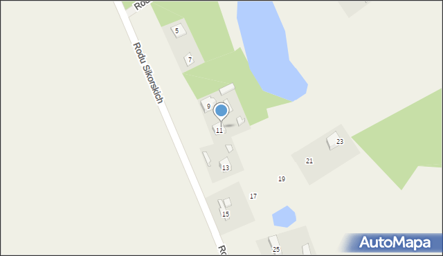 Sikorzyno, Rodu Sikorskich, 11a, mapa Sikorzyno
