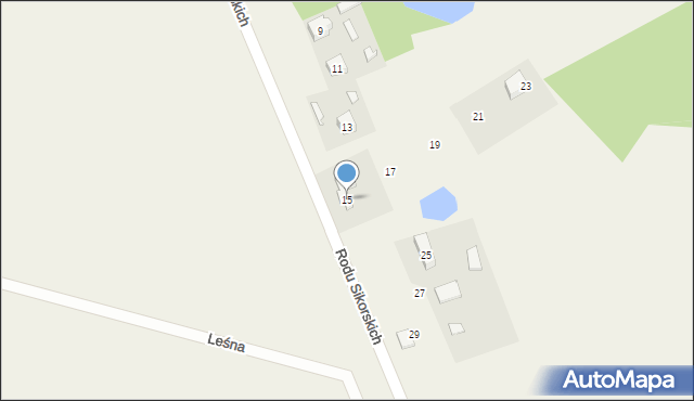 Sikorzyno, Rodu Sikorskich, 15, mapa Sikorzyno