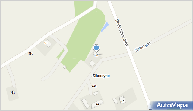 Sikorzyno, Rodu Sikorskich, 40, mapa Sikorzyno