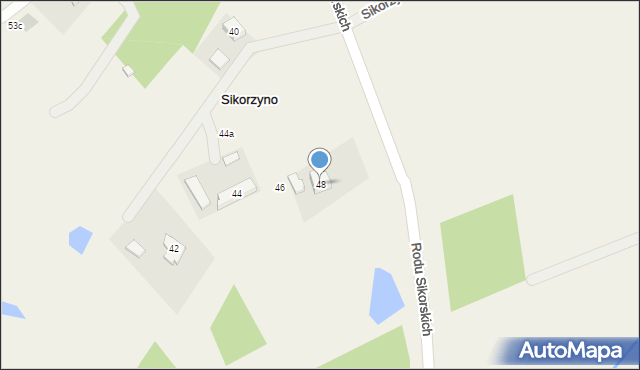 Sikorzyno, Rodu Sikorskich, 48, mapa Sikorzyno
