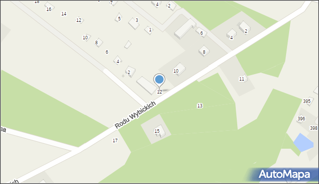 Sikorzyno, Rodu Wybickich, 12, mapa Sikorzyno