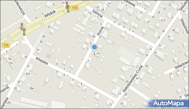 Skierniewice, Rolna, 6, mapa Skierniewic