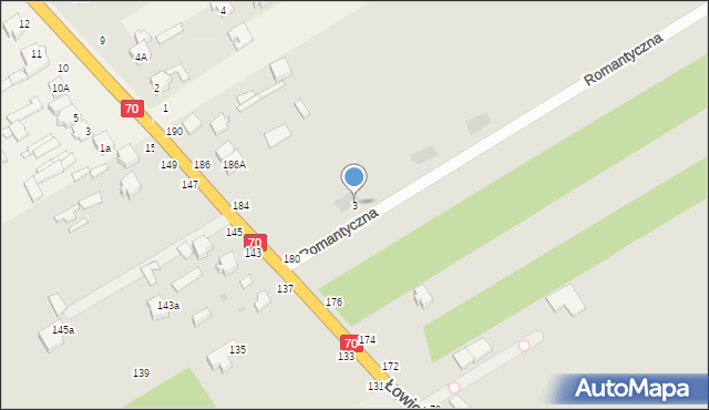 Skierniewice, Romantyczna, 3, mapa Skierniewic