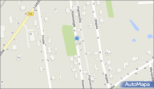 Skierniewice, Równoległa, 2, mapa Skierniewic