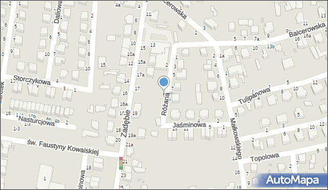 Skierniewice, Różana, 6, mapa Skierniewic