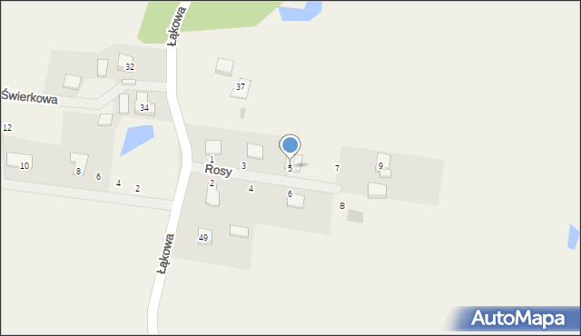 Skrzeszewo, Rosy, 5, mapa Skrzeszewo