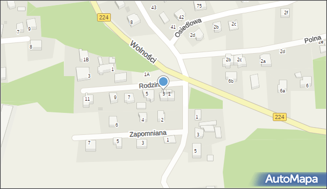 Sławki, Rodzinna, 3, mapa Sławki